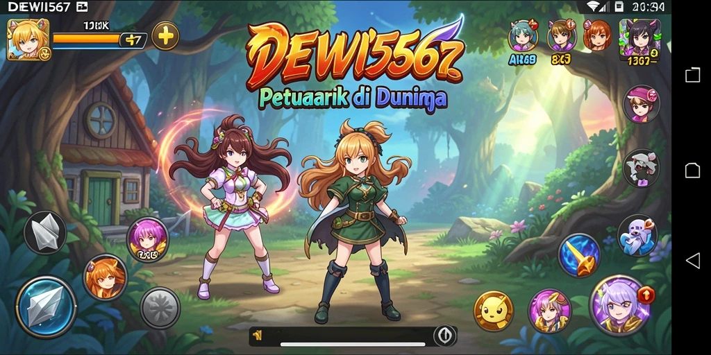 Tampilan seru gameplay DEWI567 dengan karakter Anime yang keren.