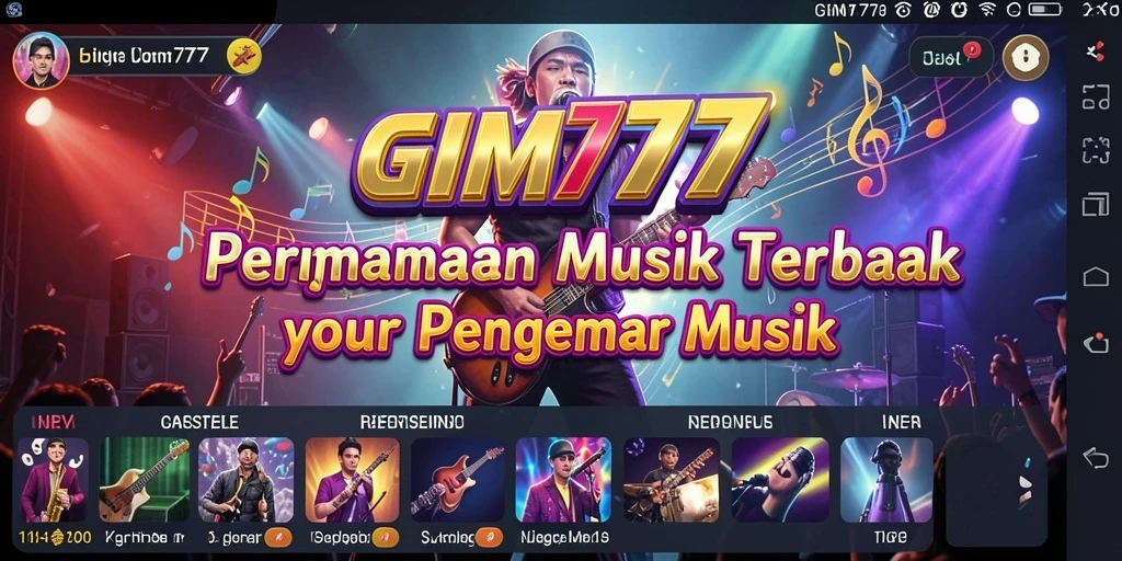 Screenshot GIM777 menampilkan gameplay menarik dengan berbagai pilihan lagu.
