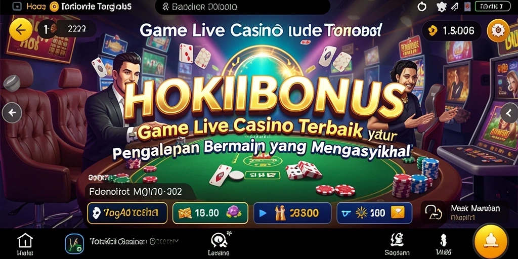 Tampilan gameplay live casino yang seru dan interaktif di HOKIBONUS.